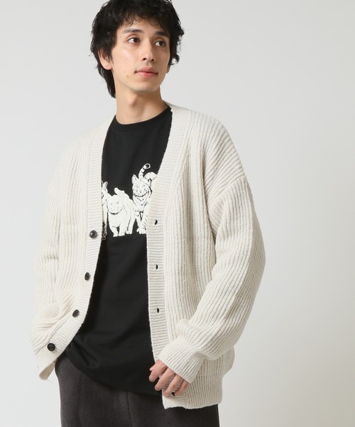 ARCADE(アーケード)の「春服 Vネックざっくりゆったりニットカーディガン(カーディガン/ボレロ・メンズ・ベージュ/ライトグレー/ブラウン/ブラック・L/XL/M)」の19枚目の写真