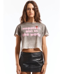 ASHLEY WILLIAMS（アシュリーウィリアムス）の「Ashley williams/アシュリーウィリアムズ/WASHED GREY HAPPY CROPPED T-SHIRT（Tシャツ/カットソー）」