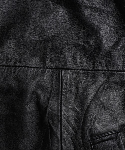 BALLAST ARK（バラストアーク）の「BALLAST ARK / バラストアーク：Upcycled Cow Leather Jacket：BA12-JK01[AST]（その他アウター・メンズ・ブラック・M/L）」の9枚目の写真