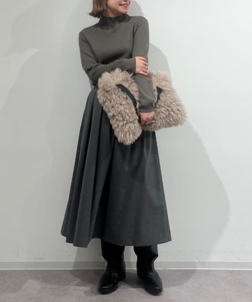 human woman(ヒューマンウーマン)の「◆ランダムタックフレアースカート(スカート・レディース・パープル/グレー系その他・MEDIUM)」の2枚目の写真