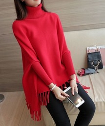 maison de LATIR(メゾンドラティール)のタートルネックニットポンチョ(ポンチョ)