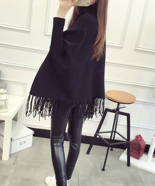 セール】タートルネックニットポンチョ（ポンチョ）｜maison de