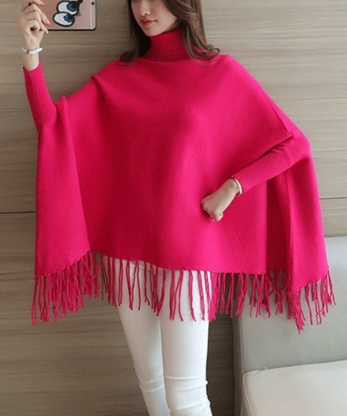 セール】タートルネックニットポンチョ（ポンチョ）｜maison de LATIR