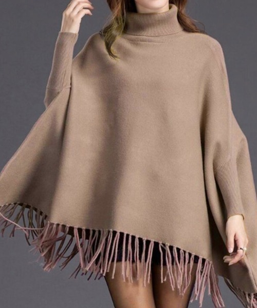 セール】タートルネックニットポンチョ（ポンチョ）｜maison de LATIR