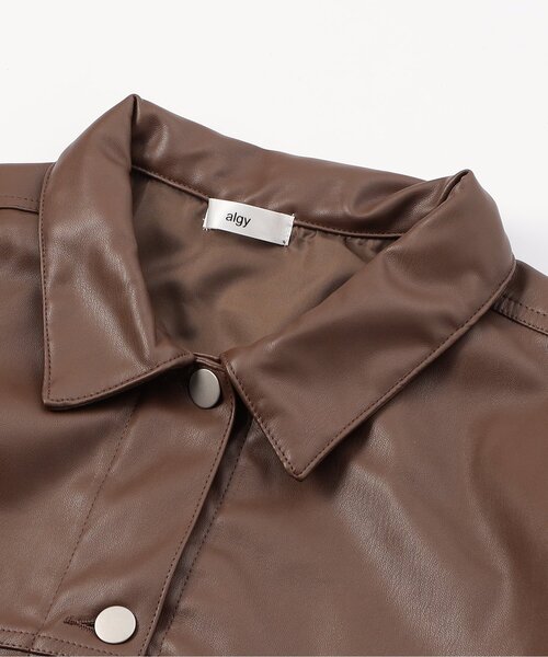 algy（アルジー）の「フェイクレザージャケット（テーラードジャケット・キッズ・ブラウン/ブラック・XX-SMALL/X-SMALL/MEDIUM/SMALL）」の13枚目の写真