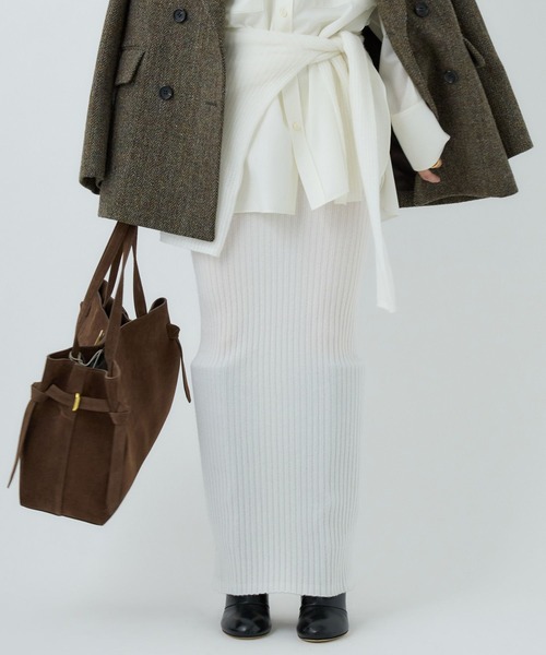 Chaos（カオス）の「Chaos(カオス)/ ◆坪田あさみさんInstaLIVE紹介◆　フロットニットスカート（スカート・レディース・ブラック/ホワイト/ライトグレー・FREE）」の11枚目の写真