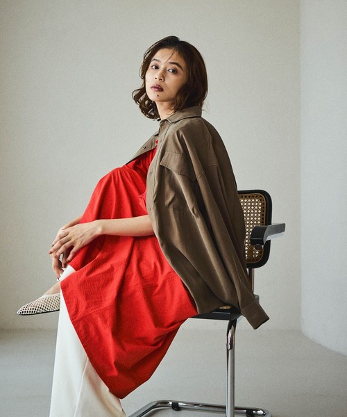 studio CLIP（スタディオクリップ）の「フィブリルツイルポケットシャツ（シャツ/ブラウス・レディース・アイボリー/カーキ/モカ・FREE）」の10枚目の写真