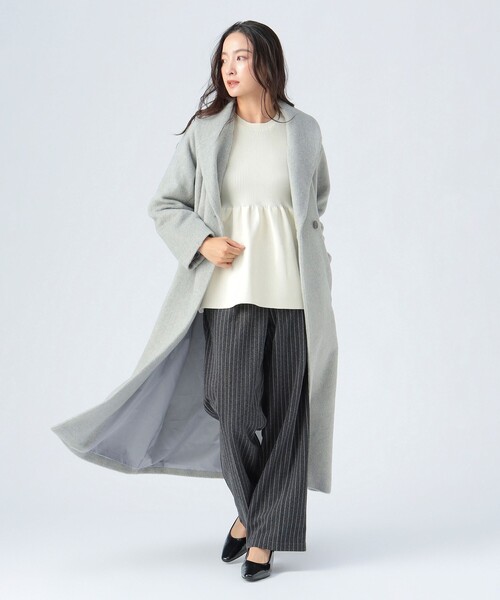 BEAMS HEART（ビームスハート）の「ショールカラー コート（トレンチコート・レディース・グレー/チャコールグレー・FREE）」の7枚目の写真