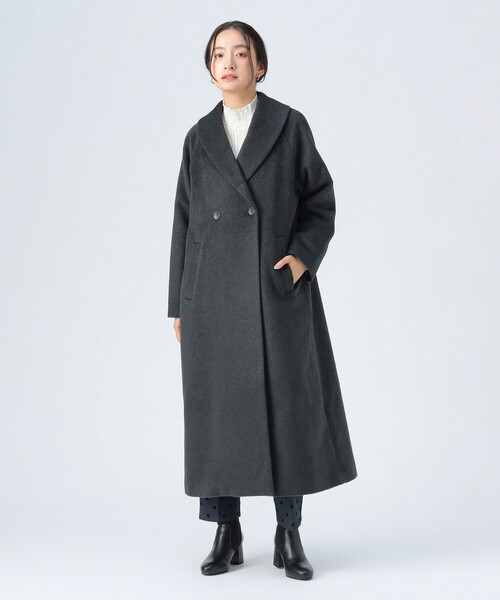 BEAMS HEART（ビームスハート）の「ショールカラー コート（トレンチコート・レディース・グレー/チャコールグレー・FREE）」の10枚目の写真