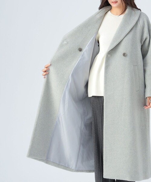 BEAMS HEART（ビームスハート）の「ショールカラー コート（トレンチコート・レディース・グレー/チャコールグレー・FREE）」の18枚目の写真