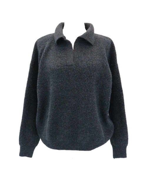 JilLA(ジルア)の「【2点セット】Waffle Polo Knit Set / ワッフルポロニットセット(セットアップ・レディース・チャコールグレー/グレー・FREE)」の16枚目の写真