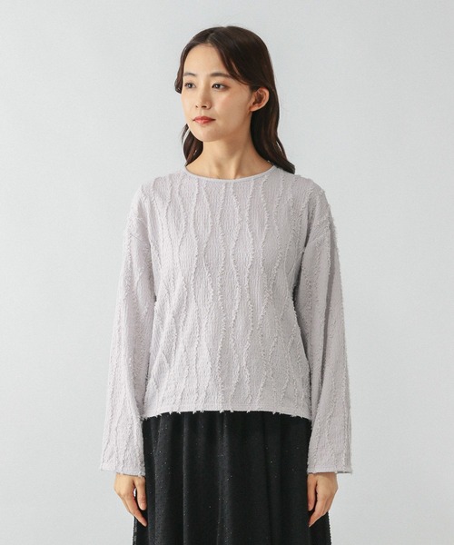 GLOBAL WORK(グローバルワーク)の「Beauteeジャガード/580844(Tシャツ/カットソー・レディース・オフホワイト/ブラック/ライトグレー・MEDIUM/LARGE)」の15枚目の写真