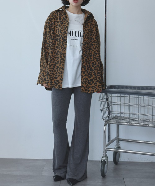 Ampirula(アンピルーラ)の「ウエストゴム フレアパンツ ストレッチ リラックス(その他パンツ・レディース・ブラック/チャコールグレー・FREE)」の9枚目の写真