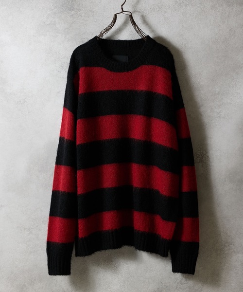NUMBER (N)INE(ナンバーナイン)の「MOHAIR WIDE STRIPED KNIT SWEATER / モヘヤ ワイドボーダー クルーネック ニット セーター(ニット/セーター・メンズ・ネイビー/レッド/グリーン/グレー・3/2/4)」の20枚目の写真