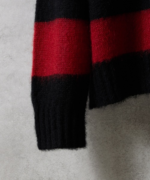 ういページ MOHAIR WIDE STRIPED KNIT SWEATER / モヘヤ ワイドボーダー