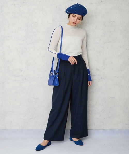 JETSET SOLO PLUS （ジェットセットソロプラス）の「【JETSET SOLO PLUS】ラメサージ2タックワイドパンツ（その他パンツ・レディース・ベージュ/ネイビー/チャコールグレー・FREE）」の19枚目の写真