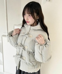F i.n.t(フィント)のリボン釦ダッフルエコダウンコート(ダッフルコート)