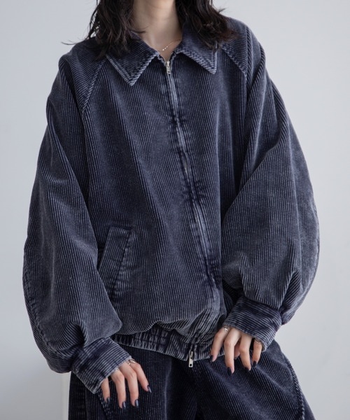 セール】ウォッシュ加工コーデュロイブルゾン/セットアップ（ブルゾン