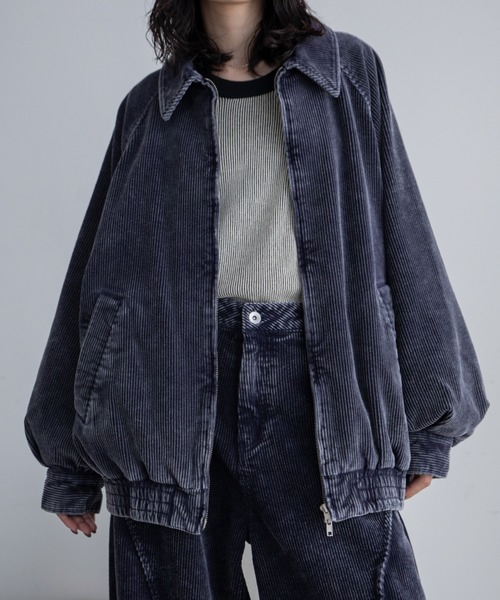 VACANCY(ヴァカンシー)の「ウォッシュ加工コーデュロイブルゾン/セットアップ(ブルゾン・レディース・ブラウン/ブルー・FREE)」の14枚目の写真