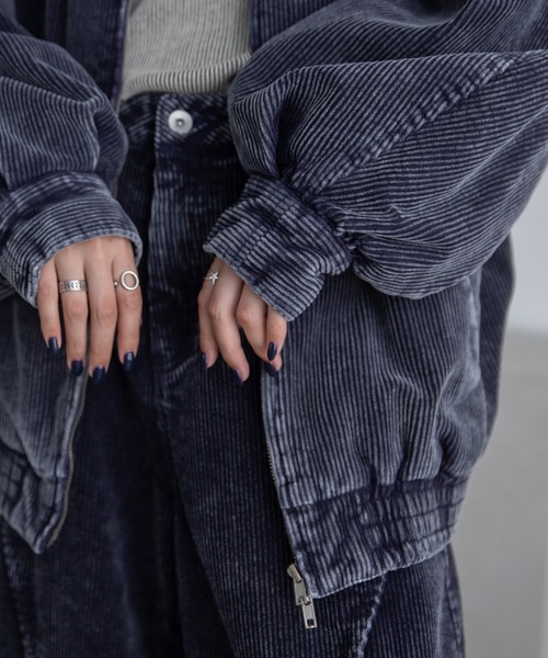セール】ウォッシュ加工コーデュロイブルゾン/セットアップ（ブルゾン