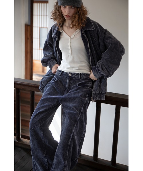 セール】ウォッシュ加工コーデュロイブルゾン/セットアップ（ブルゾン