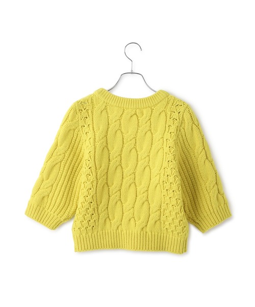 ADAM ET ROPE'（アダムエロペ）の「【サステナブル】ケーブルハーフスリーブニット（ニット/セーター・レディース・イエロー系その他/チャコールグレー/オフホワイト・FREE）」の15枚目の写真