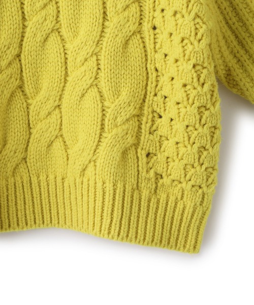 セール】【サステナブル】ケーブルハーフスリーブニット（ニット