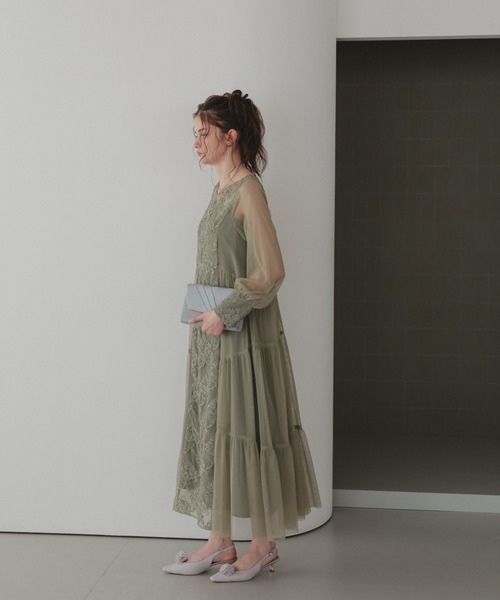 ★新品★ドリードール　モールレースサイドティアードドレス　結婚式　パーティー モールレースサイドティアードドレス｜DorryDoll