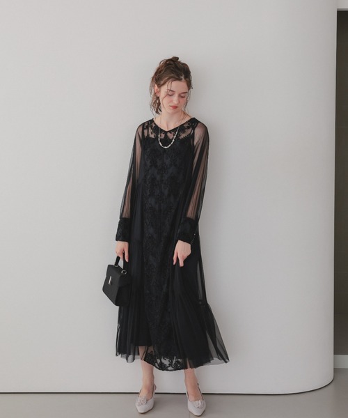 ★新品★ドリードール　モールレースサイドティアードドレス　結婚式　パーティー モールレースサイドティアードドレス（ドレス）｜Dorry Doll（ドリー