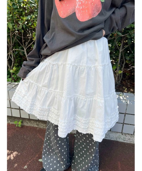 WC(ダブル シー)の「フリルミドルスカート(スカート・レディース・ブラック/ホワイト・FREE)」の16枚目の写真