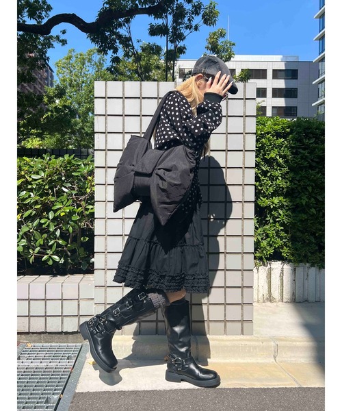 WC(ダブル シー)の「フリルミドルスカート(スカート・レディース・ブラック/ホワイト・FREE)」の6枚目の写真