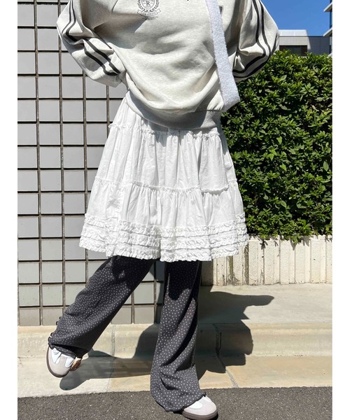 WC(ダブル シー)の「フリルミドルスカート(スカート・レディース・ブラック/ホワイト・FREE)」の18枚目の写真