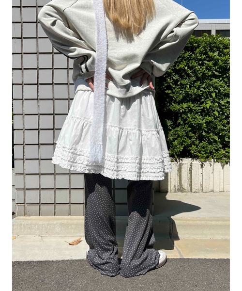 WC(ダブル シー)の「フリルミドルスカート(スカート・レディース・ブラック/ホワイト・FREE)」の20枚目の写真