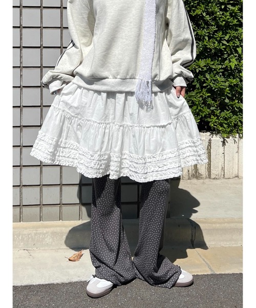 WC(ダブル シー)の「フリルミドルスカート(スカート・レディース・ブラック/ホワイト・FREE)」の22枚目の写真