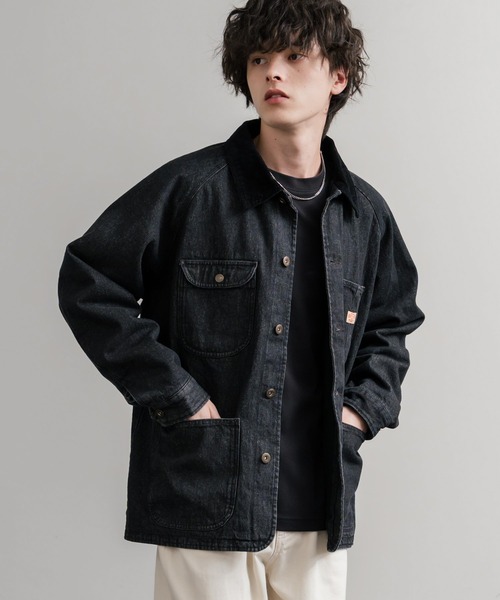 KRIFF MAYER(クリフメイヤー)の「KRIFF MAYER クリフメイヤー オーバーサイズ襟コーデュロイ裏フリースデニムカバーオール デニムジャケット 2515107(デニムジャケット・メンズ・ライトブルー/ナチュラル/ダークブルー/チャコール・L/XL/M)」の7枚目の写真