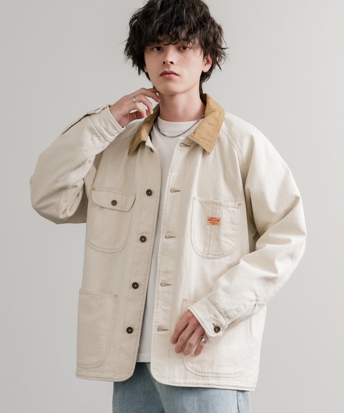 KRIFF MAYER(クリフメイヤー)の「KRIFF MAYER クリフメイヤー オーバーサイズ襟コーデュロイ裏フリースデニムカバーオール デニムジャケット 2515107(デニムジャケット・メンズ・ライトブルー/ナチュラル/ダークブルー/チャコール・L/XL/M)」の10枚目の写真