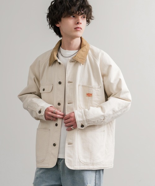 KRIFF MAYER(クリフメイヤー)の「KRIFF MAYER クリフメイヤー オーバーサイズ襟コーデュロイ裏フリースデニムカバーオール デニムジャケット 2515107(デニムジャケット・メンズ・ライトブルー/ナチュラル/ダークブルー/チャコール・L/XL/M)」の11枚目の写真