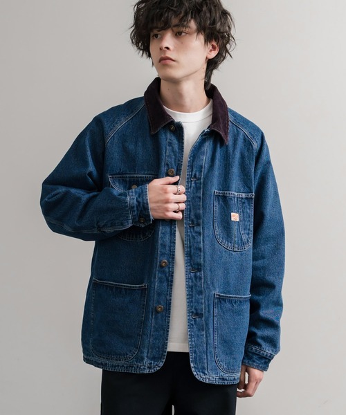 KRIFF MAYER(クリフメイヤー)の「KRIFF MAYER クリフメイヤー オーバーサイズ襟コーデュロイ裏フリースデニムカバーオール デニムジャケット 2515107(デニムジャケット・メンズ・ライトブルー/ナチュラル/ダークブルー/チャコール・L/XL/M)」の14枚目の写真