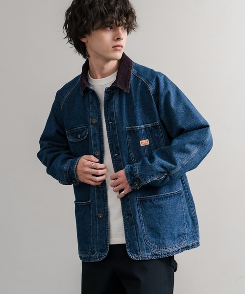 KRIFF MAYER(クリフメイヤー)の「KRIFF MAYER クリフメイヤー オーバーサイズ襟コーデュロイ裏フリースデニムカバーオール デニムジャケット 2515107(デニムジャケット・メンズ・ライトブルー/ナチュラル/ダークブルー/チャコール・L/XL/M)」の15枚目の写真