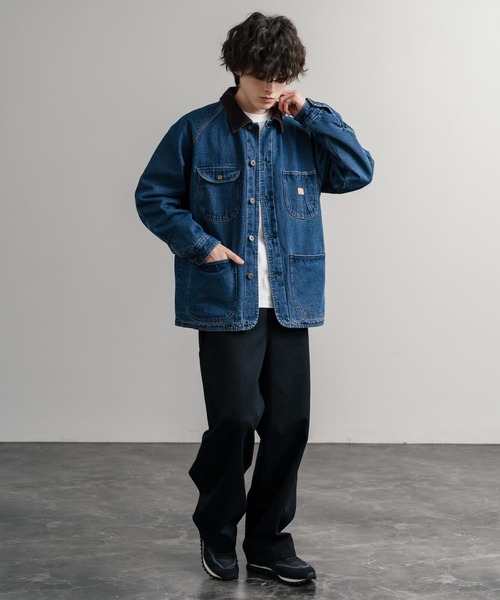KRIFF MAYER(クリフメイヤー)の「KRIFF MAYER クリフメイヤー オーバーサイズ襟コーデュロイ裏フリースデニムカバーオール デニムジャケット 2515107(デニムジャケット・メンズ・ライトブルー/ナチュラル/ダークブルー/チャコール・L/XL/M)」の17枚目の写真
