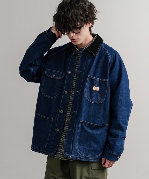 KRIFF MAYER(クリフメイヤー)の「KRIFF MAYER クリフメイヤー オーバーサイズ襟コーデュロイ裏フリースデニムカバーオール デニムジャケット 2515107(デニムジャケット・メンズ・ライトブルー/ナチュラル/ダークブルー/チャコール・L/XL/M)」の21枚目の写真