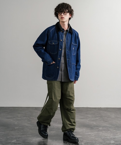 KRIFF MAYER(クリフメイヤー)の「KRIFF MAYER クリフメイヤー オーバーサイズ襟コーデュロイ裏フリースデニムカバーオール デニムジャケット 2515107(デニムジャケット・メンズ・ライトブルー/ナチュラル/ダークブルー/チャコール・L/XL/M)」の22枚目の写真