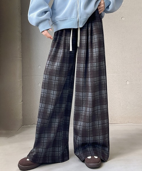 MAISON DE THERESE（メゾン ド テレーズ）の「チェック ハイウエストワイドパンツ（その他パンツ・レディース・ブラック/ブラウン/ネイビー・S/M/L）」の12枚目の写真