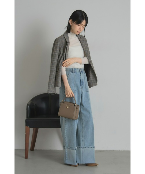 &. NOSTALGIA（アンドドットノスタルジア）の「【美香さんコラボ】二重衿チェックジャケット（テーラードジャケット・レディース・チャコールグレー/ブラウン・M）」の9枚目の写真