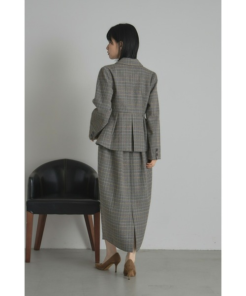 &. NOSTALGIA（アンドドットノスタルジア）の「【美香さんコラボ】二重衿チェックジャケット（テーラードジャケット・レディース・チャコールグレー/ブラウン・M）」の12枚目の写真