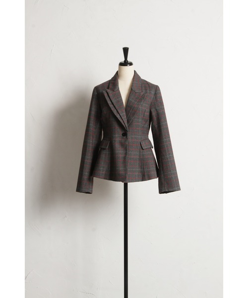 &. NOSTALGIA（アンドドットノスタルジア）の「【美香さんコラボ】二重衿チェックジャケット（テーラードジャケット・レディース・チャコールグレー/ブラウン・M）」の15枚目の写真