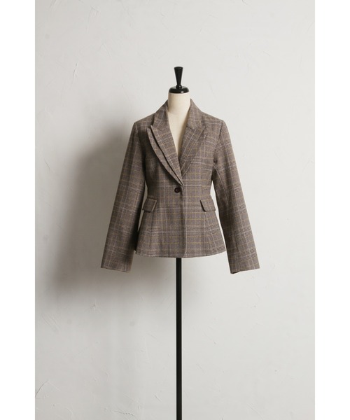 &. NOSTALGIA（アンドドットノスタルジア）の「【美香さんコラボ】二重衿チェックジャケット（テーラードジャケット・レディース・チャコールグレー/ブラウン・M）」の16枚目の写真