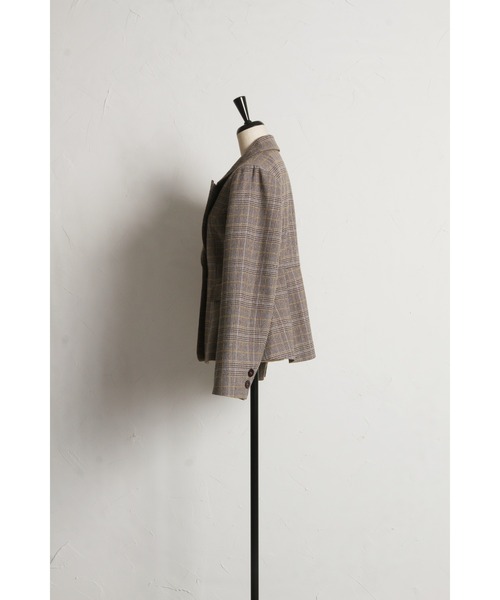 &. NOSTALGIA（アンドドットノスタルジア）の「【美香さんコラボ】二重衿チェックジャケット（テーラードジャケット・レディース・チャコールグレー/ブラウン・M）」の17枚目の写真