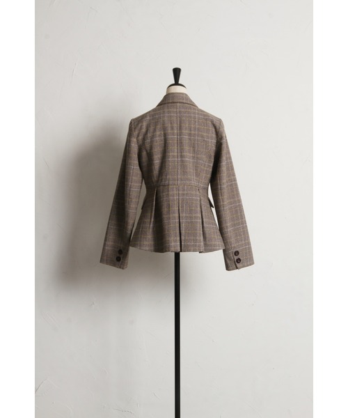&. NOSTALGIA（アンドドットノスタルジア）の「【美香さんコラボ】二重衿チェックジャケット（テーラードジャケット・レディース・チャコールグレー/ブラウン・M）」の18枚目の写真