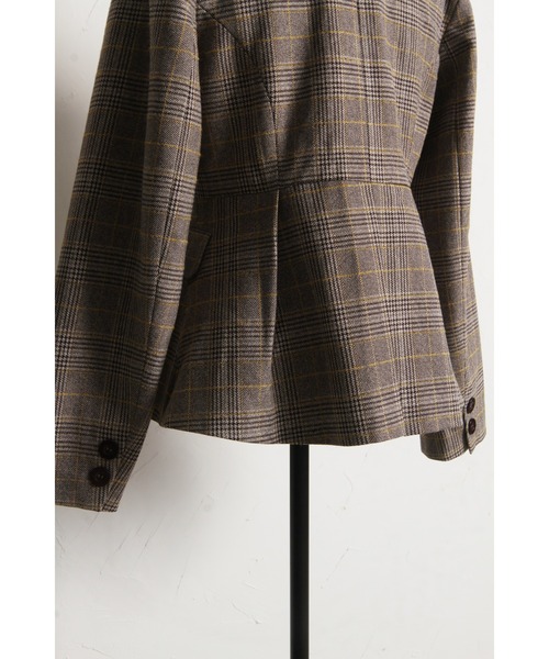 &. NOSTALGIA（アンドドットノスタルジア）の「【美香さんコラボ】二重衿チェックジャケット（テーラードジャケット・レディース・チャコールグレー/ブラウン・M）」の19枚目の写真